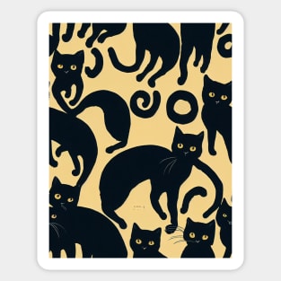 Black Cats for Cat lovers. Perfect gift for National Black Cat Day, model 8 Sticker